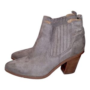 NINE WEST TAUPE VEGAN SUEDE BOOT, ANKE BOOTIE, WESTERN, 9